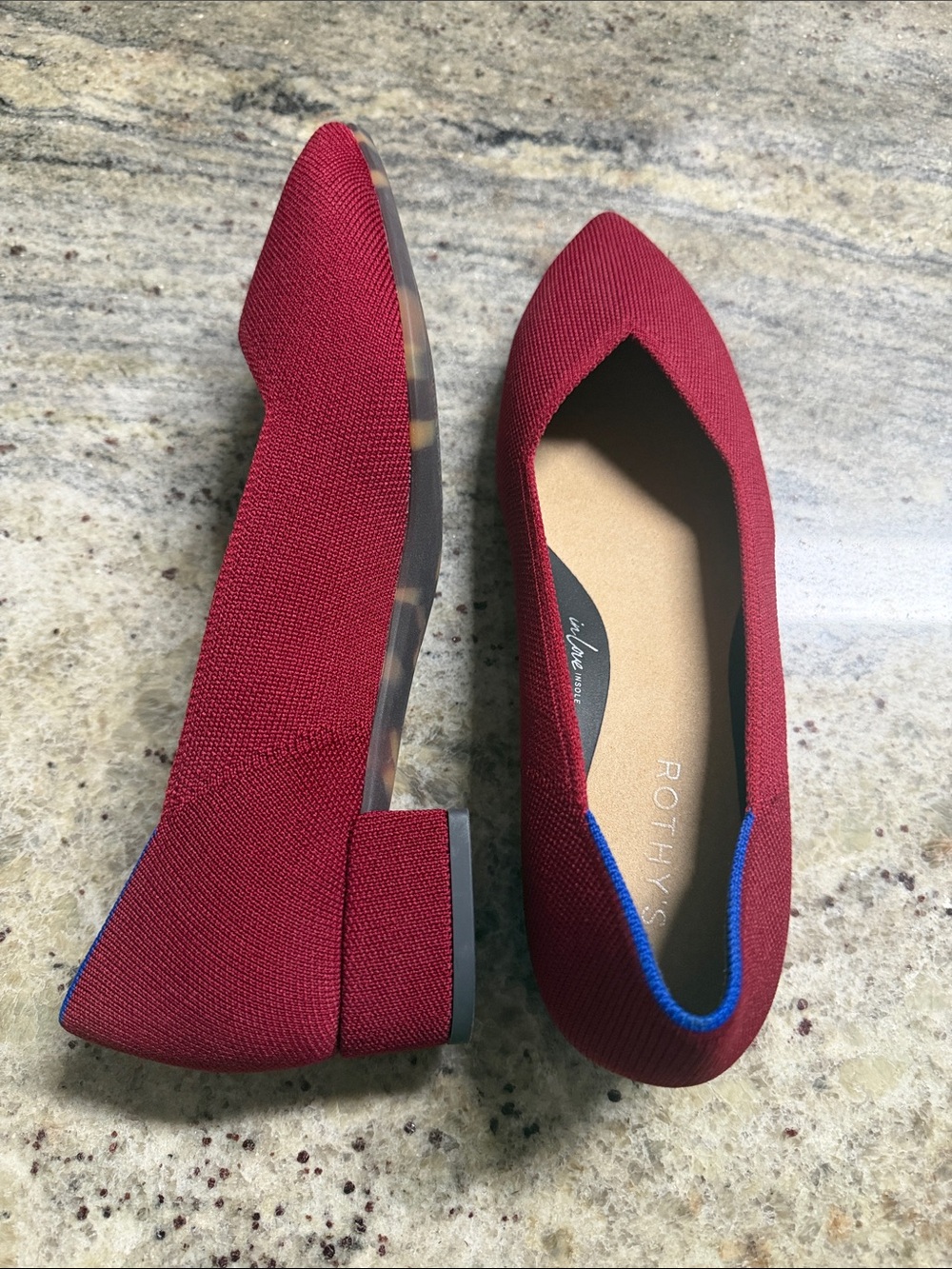 Rothy's Burgundy Pointed Toe Heels